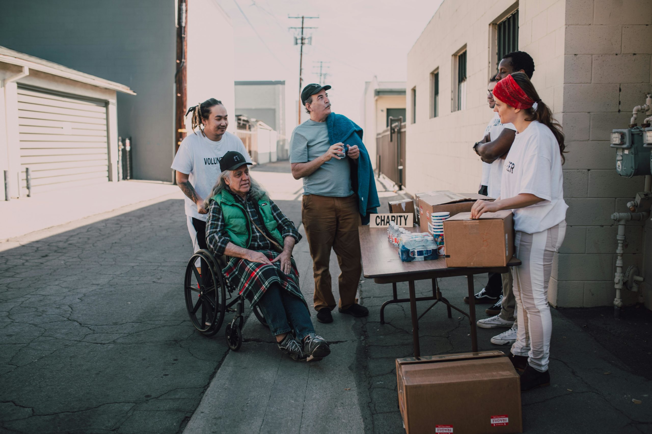 Charity event in urban setting.